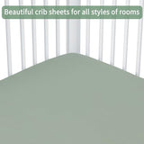 GUNTAIL Baby Crib Sheets for Boys Girls, 2 Pack Fitted Crib Sheet for Standard Crib and Toddler Mattress, Soft Microfiber Baby Sheet 52x28x8in (Brown & Green) GUNTAIL