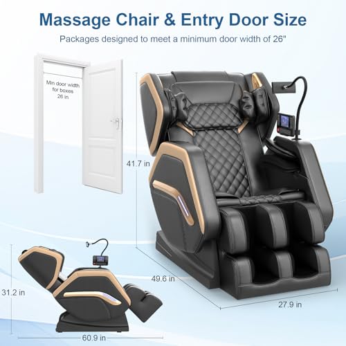 NAGLIFOR Massage Chair Full Body, Zero Gravity Massage Chair 2026 for Back Fatigue with 10 Fixed Rollers, Heating, Airbags, Phone Controller, Bluetooth Speaker, Nightlights for Living Room, Bedroom NAGLIFOR