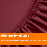 TAIMIT Burgandy Twin Size Comforter Set - 5 Pieces, Bed in a Bag Bedding Sets with All Season Soft Quilted Warm Fluffy Reversible Comforter,Flat Sheet,Fitted Sheet,1 Pillow Shams,1 Pillowcases TAIMIT