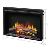 Dimplex 33 Inch Built-in Electric Fireplace - Multi-Fire XHD Firebox with Logs and Realistic Multi-Color Flames | Model: XHD33L DIMPLEX