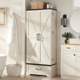 ACCOHOHO 72" Farmhouse Kitchen Pantry Cabinet with Drawer, Tall Storage Cabinet with 2 Barn Doors and Shelves, Versatile Large Rustic Cabinet for ACCOHOHO