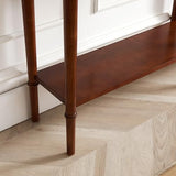 Leick Home Coastal Console Table, Solid Wood, with Drawer and Shelf, for Entryways, Hallways, and Living Rooms, Pecan Brown, 20027-PC Leick Home
