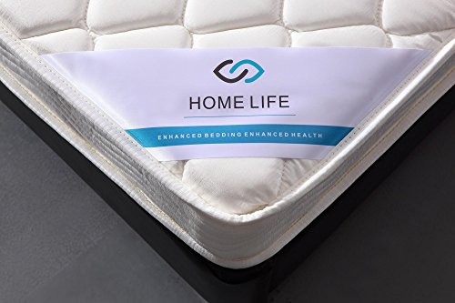 HomeLife 6 Inch Twin Mattress - Medium Firm Innerspring Support with Tight Top - Memory Foam & Polyester Cover – Lightweight - Easy Setup - Twin Mattress in a Box - White