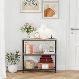 Snughome Console Table with Power Outlets, Entryway Table with Storage, Narrow Sofa Table with 3 Tier Shelves, 2 USB Ports, 2 Power Outlets, Hallway Table for Couch, Living Room, Entrance, Grey Snughome