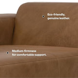 SIMPLIHOME Rex Left Chaise Sofa Module in Full-Grain Genuine Leather, Caramel Brown, 44-inches W x 69.5-inches D, Handcrafted Modern-Style Left-Arm Chaise Lounge Chair for Living Room SIMPLIHOME
