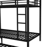 Bellemave Metal Twin XL Over Twin XL Bunk Beds with Trundle,Heavy Duty Bunk beds Frame for Adults,Kids,Teens,Space-Saving,Black Bellemave