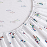 Eddie Bauer Kids - Queen Sheets, Stain-Resistant Toddler Bedding with Matching Sham(s), Super Soft, Ideal Boy Room Essentials (Fish Lake White, Queen) Eddie Bauer