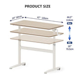 Erxewim Standing Desk Adjustable Height Manual Crank, Adjustable Sit to Stand Up Desk Workstation, for Home Office with Cable Hole and Adjust Foot (Beige 120x60cm) Erxewim