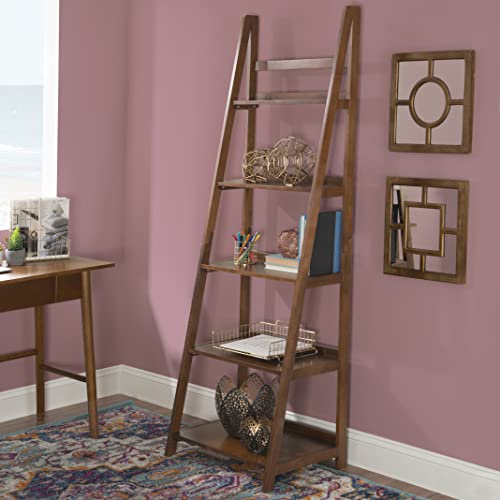 Melissa Mid-Century Bookcase, Walnut by Linon Large Linon