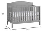 Oxford Baby North Bay 4-in-1 Convertible Baby Crib, Dove Gray, GreenGuard Gold Certified Oxford Baby