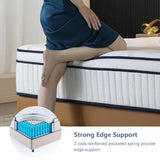 Queen Size Mattresses, 14 Inch Queen Mattress in a Box, Medium Firm Hybrid Mattress with Pocket Springs, Pressure & Pain Relief, Strong Edge Support, Ultimate Motion Isolation SUAYEA