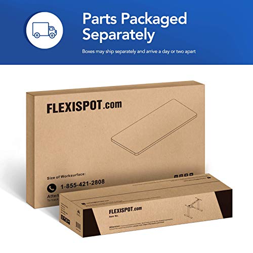 FLEXISPOT EN1 Large Electric Stand Up Desk 60 x 24 inch Whole-Piece Desktop Ergonomic Memory Controller Height Adjustable Standing Desk (White Frame FLEXISPOT