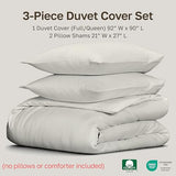 California Design Den 3 Pc Full/Queen Size Duvet Cover Set - Winner Good Housekeeping Best Bedding Awards 2025, 400 Thread Count Sateen, 100% Cotton Duvet Cover - Ivory (Pale Tone) California Design Den