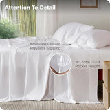 Bedsure Queen Sheet Set, Cooling Sheets for Queen Size Bed Set, Rayon Derived from Bamboo, Breathable & Soft, Deep Pocket Up to 16 Inches, Hotel Luxury Silky Bedding for Hot Sleepers, White
