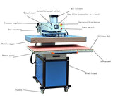 Heat Press Machine 31in x 39in Pneumatic Drawer-Type Large Format Heat Press Machine Sublimation Heat Transfer Machine Blue QOMOLANGMA