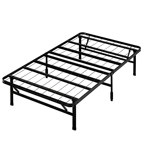 ZINUS SmartBase Tool-Free Assembly Mattress Foundation, 14 Inch Metal Platform Bed Frame, No Box Spring Needed, Sturdy Steel Frame, Underbed Storage, Black, Twin, Regular