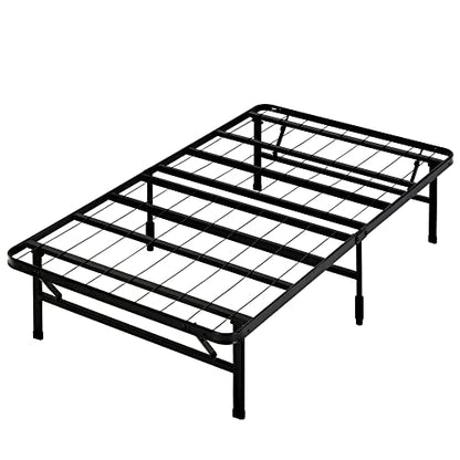 ZINUS SmartBase Tool-Free Assembly Mattress Foundation, 14 Inch Metal Platform Bed Frame, No Box Spring Needed, Sturdy Steel Frame, Underbed Storage, Black, Twin, Regular