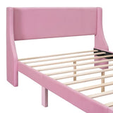 Anwick Queen Size Storage Bed Frame Velvet Upholstered Platform Bed with a Big Drawer, Upholstered Bed Frame with Strong Wooden Slats, No Box Spring Needed, Easy Assembly (Pink, Queen) Anwick