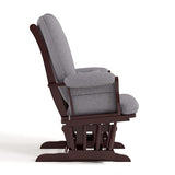 Storkcraft Tuscany Custom Glider and Ottoman with Free Lumbar Pillow (Espresso/Slate Gray Swirl) - Cleanable Upholstered Comfort Rocking Nursery Chair with Ottoman Storkcraft