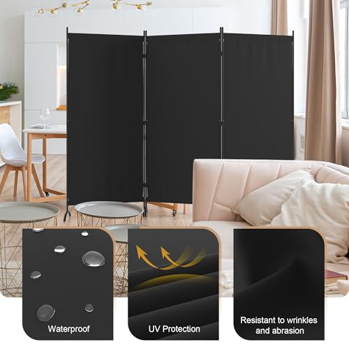 Kecreque Room Divider 3 Panel Room Dividers and Folding Privacy Screens with 4 Curved Metal Feet Partition Wall Divider,Cubicle Wall for Office Partitions,Bedrooms, Dining Rooms, Dorm Rooms Kecreque