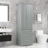62.2" Wide Storage Cabinet Pantry Cupboard with Doors and Drawers for Home Kitchen, Bathroom and Living Room, Adjustable Shelf, White Merax