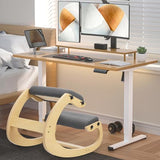 YOXIER Kneeling Chair,Kneeling Desk Chair,Office Sitting Posture Correction Chair,Rocking Home & Work Wooden Computer Desk Chairs, Back & Neck Spine Pain, Better Posture, Ergo Knee Support Stool 1 Set YOXIER