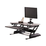 Vari - VariDesk Essential 36 - Two-Tier Standing Desk Converter for Monitor & Accessories - Height Adjustable Sit Stand Desk - Fully Assembled Monitor Riser for Home Office - 36" Wide, Black Vari