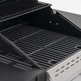 Megamaster 2-Burner Propane Barbecue Gas Grill with Foldable Side Tables, Perfect for Camping, Outdoor Cooking, Patio, Garden Barbecue Grill, 28000 BTUs, Silver and Black, 720-0864MA Megamaster