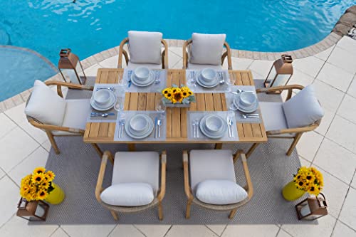 Rimini 7-Piece Acacia Wood Outdoor Patio Furniture Dining Set w/Dining Table and 6 Dining Chairs