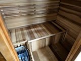 Canadian Red Cedar 2 to 3 Person Traditional Steam Outdoor Sauna SPA, Waterproof Shingled Roof, 6KW Heater Upgrade, LED Lights. MCP-Distributions