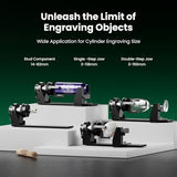 Longer Rotary Extension for Ray5 Series， B1 Series, Other Frame Engraving Machines (Must with 12 Pcs Riser), Y-axis Rotary Roller for Engraving Cylindrical Objects, Wine Glass, Tumbler Longer