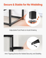 VEVOR Glass Console Table, 42 Inch Entryway Table, Modern Rectangle Sofa Table with Tempered Glass Top and Iron Legs, 2-Tier Consloe Desk for Living Room, Hallway, Entryway VEVOR