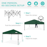 Best Choice Products 12x12ft 1-Person Setup Pop Up Canopy Tent Instant Portable Shelter w/ 1-Button Push, Case, 4 Weight Bags - Forest Green Best Choice Products