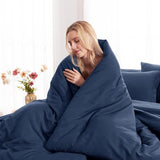 CozyLux Twin Comforter Set Navy Blue, 5 Pieces Bed in a Bag Twin Comforter Set with Sheets, All Season Bed Sets with Down Alternative Comforter, Fitted Sheet, Flat Sheet, Pillow Sham and Pillowcase CozyLux