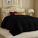 Utopia Bedding Comforters Queen Size, All Season Duvet Insert, Down Alternative Box Stitched Bed Comforter with Corner Tabs, Machine Washable (Black) Utopia Bedding