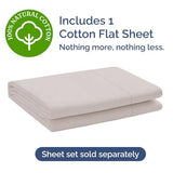 Full 400 Thread Count 100% Cotton Flat Sheet - Comfortable, Cooling & Breathable Cotton - Top Flat Sheet Only - Luxury Hotel Quality Bedding - Extra Soft & Comfy - Easy Care, Wrinkle Free - Light Grey CGK Unlimited