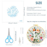 Zhenqing Letter E Floral Embroidery Kit for Beginners, Pre-Printed 29x29cm Cotton Fabric with 20cm Hoop, Elegant Monogram Art for Home Decor(C0088)