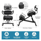Ergonomic Kneeling Chair, Lumbar Support Kneeling Chair with Adjustable Height and Footrest for Desk Work for Home and Work, Improve Your Postures, 4" Thick Comfortable Cushions, Locking Wheels Generic