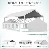 YITAHOME 20x33 ft Party Tent Heavy Duty Outdoor Wedding Event Shelters Upgraded Galvanized Canopy with Large White Roof, Removable PVC Sidewalls & 3 Storage Bags, White YITAHOME