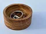 Kimberly Ann Creations Jewelry Tray Ring Dish Solid Oak Wood Wedding Ring Holder - Bedside Sink Dresser - Compact 2" Round - Wooden Display - Smooth Kimberly Ann Creations