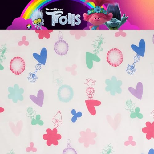 DreamWorks Trolls Kids Luxury Bedding Super Soft Premium Cotton 3 Piece Sheet Set, Twin, (Officially Licensed Product) by Franco Franco