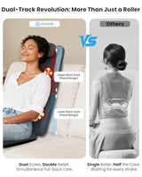 COMFIER Shiatsu Back Massager with Heat, Dual Motor 3D Rollers, Long Track Deep Tissue Kneading, Foldable Massage Chair Pad with Adjustable Height for Back Tension & Muscle Stiffness COMFIER