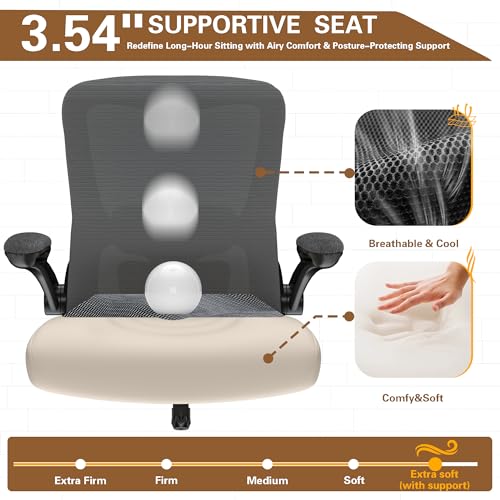 Zeonsit Ergonomic Office Chair - High Back Desk Chair with Adjustable Lumbar Support, Breathable Mesh Back, 330LBS Capacity, Easy Assembly, for Home Office Executive Computer Task Zeonsit