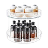 VAEHOLD 2 Tier Lazy Susan Turntable Spice Rack Organizer for Kitchen Cabinet, Farmhouse Tiered Tray Decorative Trays for Fruit, Snacks - Organizer for Cupboard, Pantry, Bathroom, Table VAEHOLD