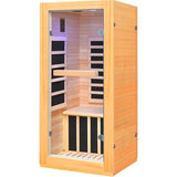 Lamar Far Infrared Sauna with Red Light Therapy, Low EMF Personal Home Sauna, 10-Color Light Therapy, Bluetooth Speakers - Indoor Luxury Spa for House and Gym Lamar