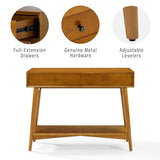 Crosley Furniture Landon Sofa Console Table with Drawers and Shelf for Hall, Entryway, or Living Room, Acorn Crosley Furniture
