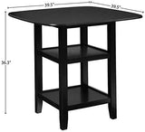 Homelegance Norman 5-Piece Counter Height Dining Set with Two Display Shelves, Black Homelegance