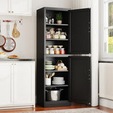 pozdeg 67" Metal Storage Cabinet with Lock, Tall Narrow Office File Cabinets with 2 Doors & 4 Adjustable Shelves, Metal Steel Locker for Home, School, Office, Garage or Gym (Black) pozdeg