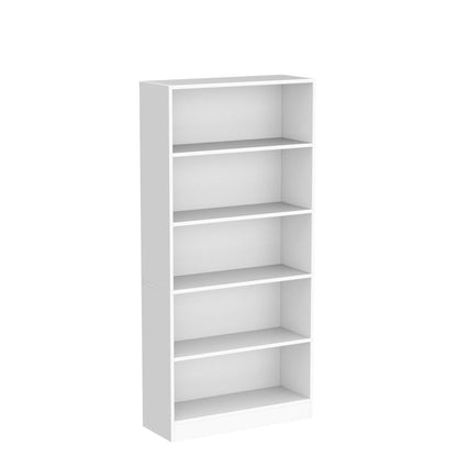 Stylish 5-Tier Floor Standing Bookshelf by LZ-DONGMAN in White - WoodArtSupply