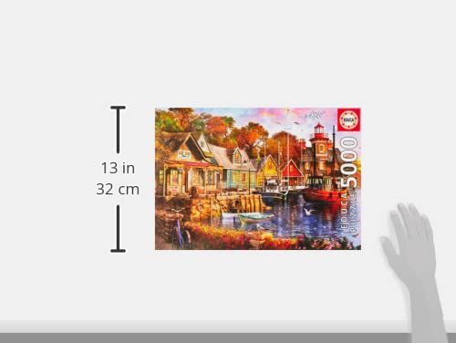 Educa - The Harbour Evening - 5000 Piece Jigsaw Puzzle - Puzzle Glue Included - Completed Image Measures 61.75" x 42.25" - Ages 14+ (18015) Educa